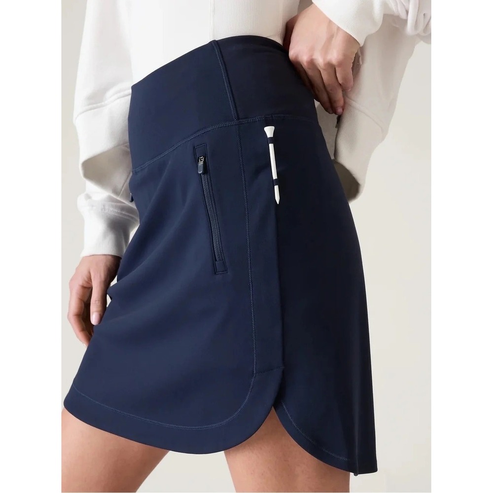 Athleta Women's Fairway Golf Skort Navy Blue Small Built in Shorts Preppy Sporty